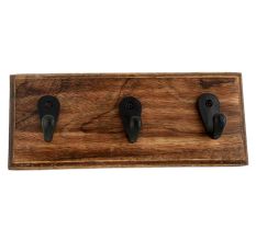 Black Iron Wooden Wall Hooks